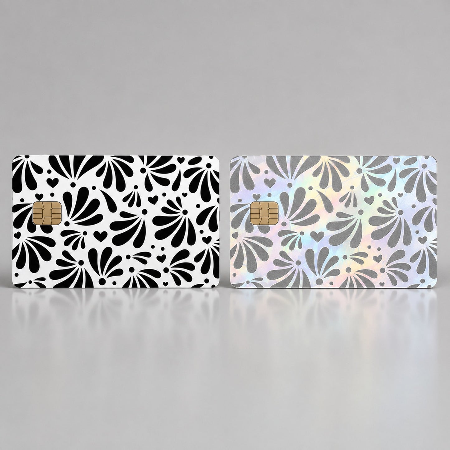 Mexican Talavera Black Floral Debit Card Credit Card Skin