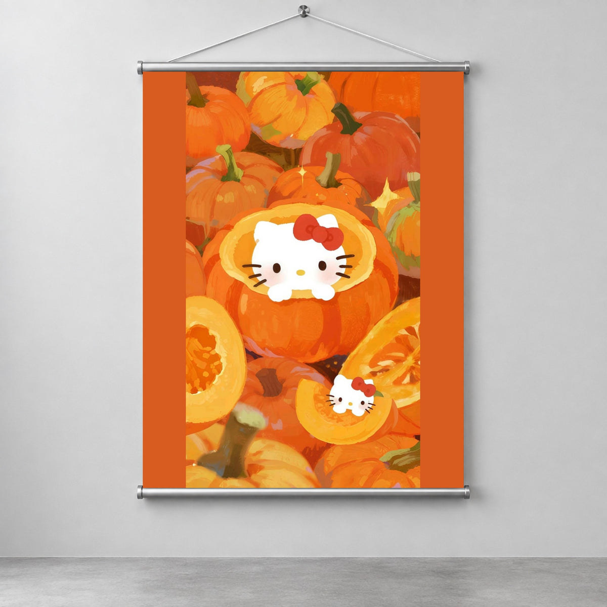 Hello Kitty’s Autumn Pumpkin Patch Wall Scroll Room Home Decor