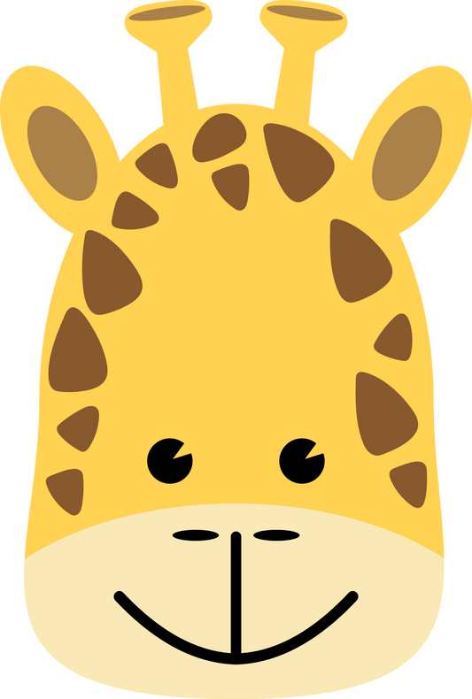 Cute Smiling Giraffe Head Vinyl Decal Sticker