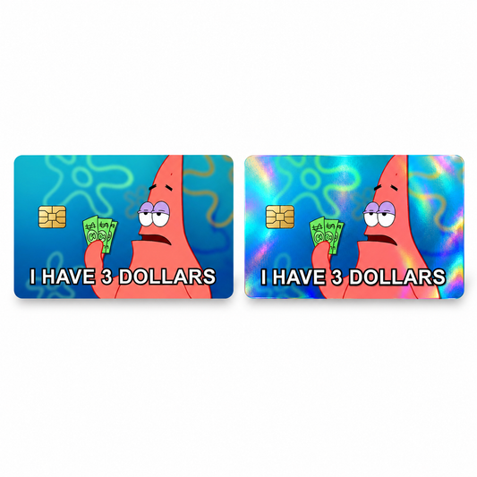Patrick Star 3 Dollars Meme Card Skin | Funny Vinyl Wrap
