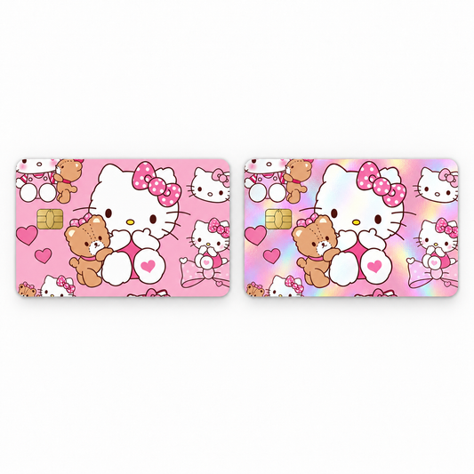 Pink Hello Kitty Teddy Bear Credit Card Skin Vinyl Wrap