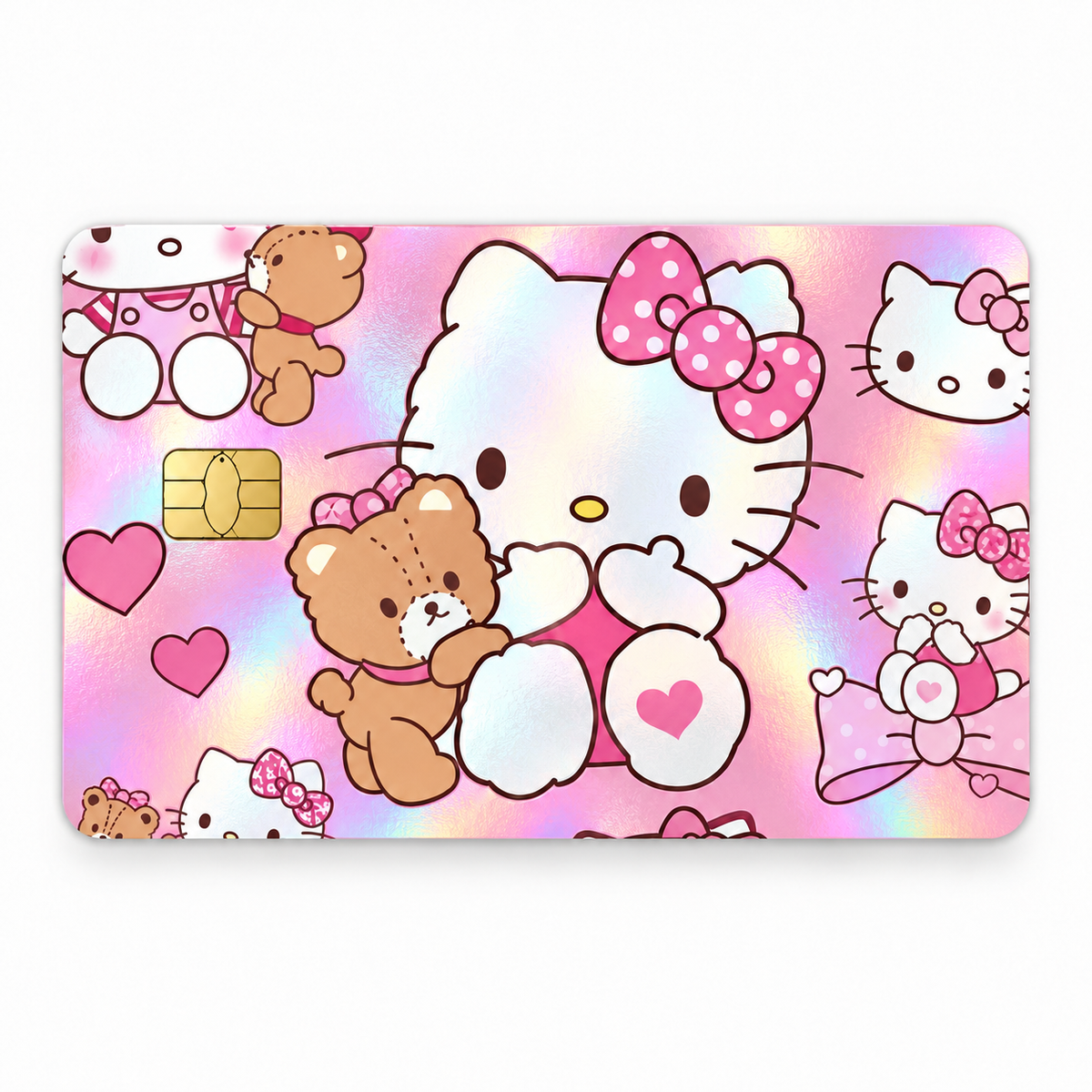 Pink Hello Kitty Teddy Bear Credit Card Skin Vinyl Wrap