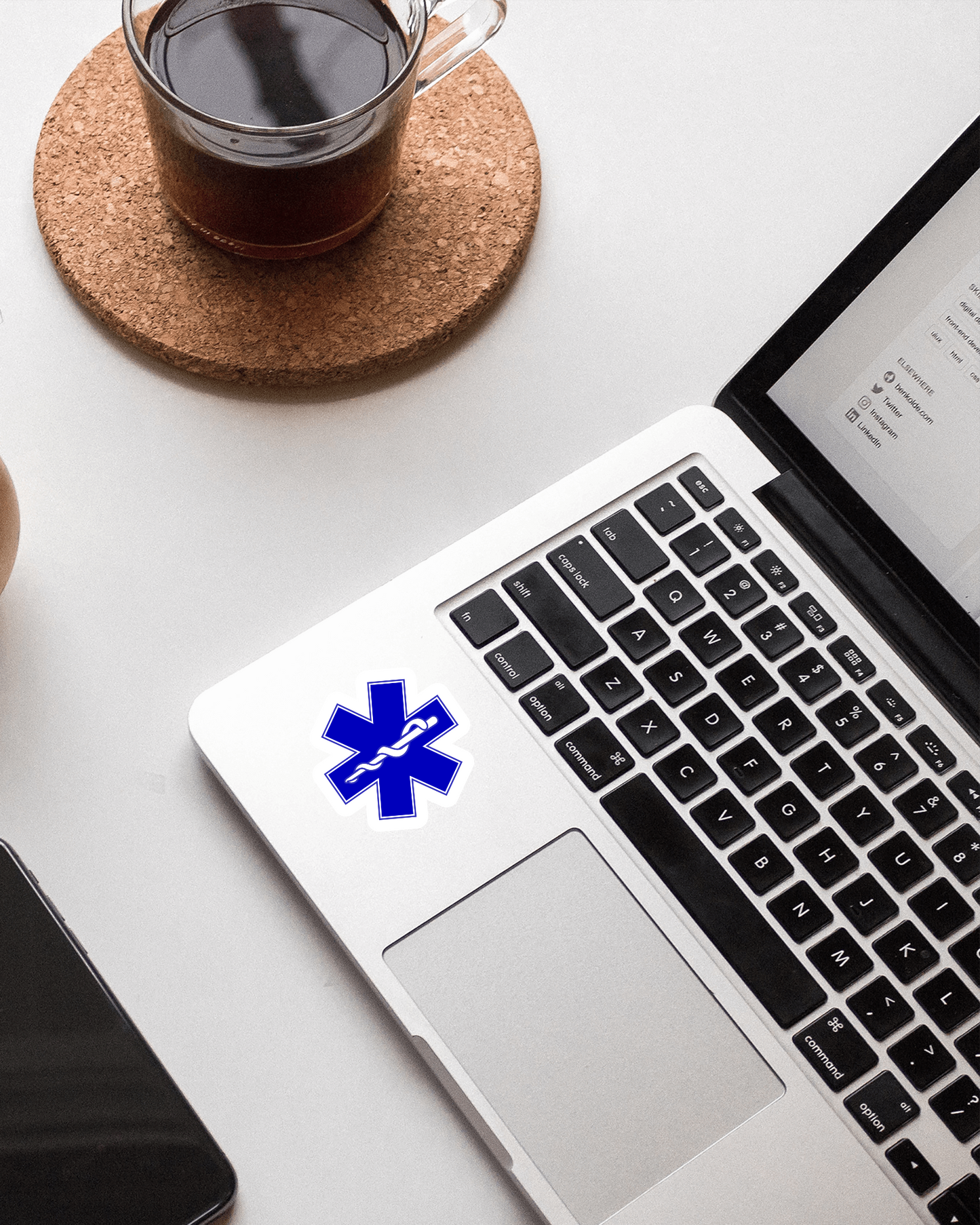 Corpsman Medic Star of Life Marine Patch vinyl decal for car, truck, window or laptop U.S. Marine Military