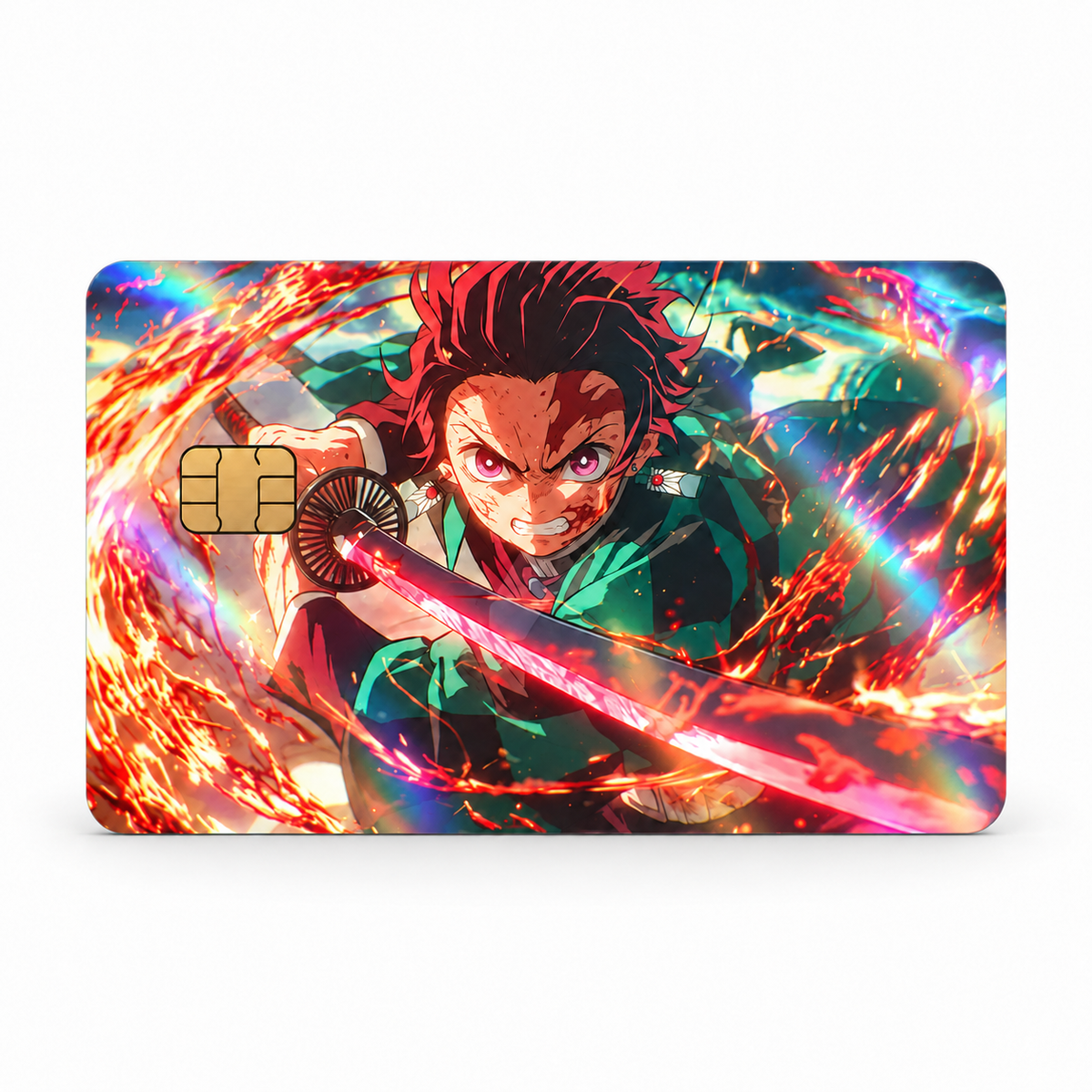 Tanjiro Kamado Flame Sword Credit Card Skin Sticker