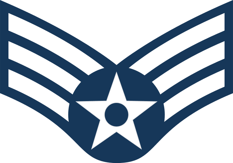 U.S. Air Force E-4 Rank Patch Senior Airman SrA vinyl decal for car, truck, window or laptop USAF Military