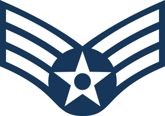 U.S. Air Force E-4 Rank Patch Senior Airman SrA vinyl decal for car, truck, window or laptop USAF Military