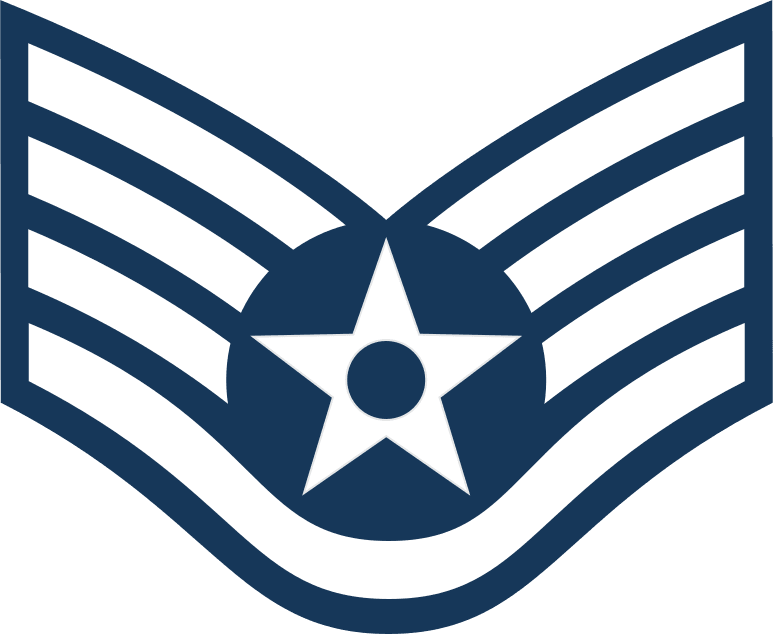 U.S. Air Force E-5 Rank Patch Staff Sergeant SSGT vinyl decal for car, truck, window or laptop USAF Military