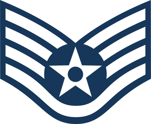 U.S. Air Force E-5 Rank Patch Staff Sergeant SSGT vinyl decal for car, truck, window or laptop USAF Military