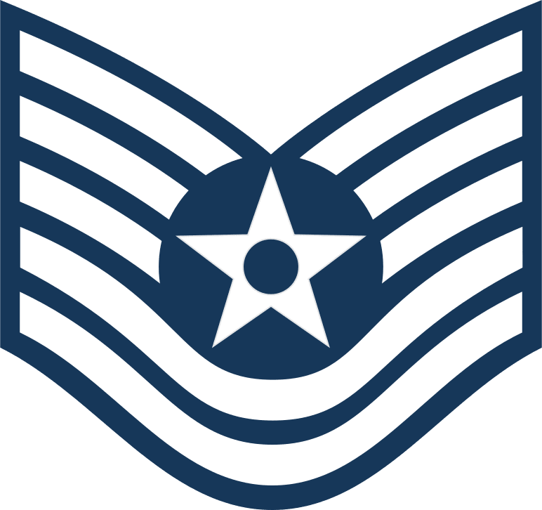 U.S. Air Force E-6 Rank Patch Technical Sergeant TSGT vinyl decal for car, truck, window or laptop USAF Military