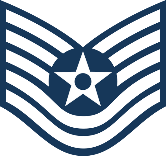 U.S. Air Force E-6 Rank Patch Technical Sergeant TSGT vinyl decal for car, truck, window or laptop USAF Military