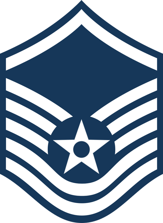 U.S. Air Force E-7 Rank Patch Master Sergeant MSGT vinyl decal for car, truck, window or laptop USAF Military