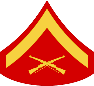 USMC E-3 Rank Patch Lance Corporal LCpl vinyl decal for car, truck, wi ...