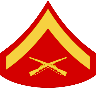 USMC E-3 Rank Lance Corporal LCpl vinyl decal for car, truck, window or laptop U.S. Marines Military