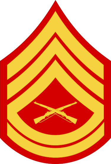 USMC E-7 Rank Patch Gunnery Sergeant GySgt vinyl decal for car, truck, window or laptop U.S. Marines Military