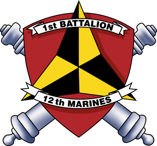 USMC 1st Battalion 12th Marine Patch vinyl decal for car, truck, window or laptop U.S. Marine Military