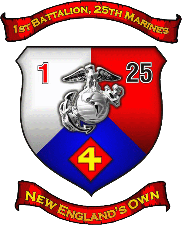 USMC 1st Battalion 25th Marines Patch U.S. Military vinyl decal for car, truck, window or laptop - DECALS OF AMERICA