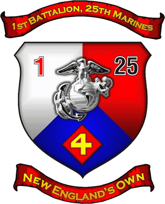 USMC 1st Battalion 25th Marines Patch U.S. Military vinyl decal for car, truck, window or laptop - DECALS OF AMERICA