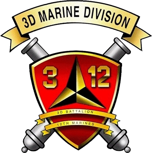 USMC 3rd Battalion 12th Marines Patch U.S. Military vinyl decal for car, truck, window or laptop - DECALS OF AMERICA