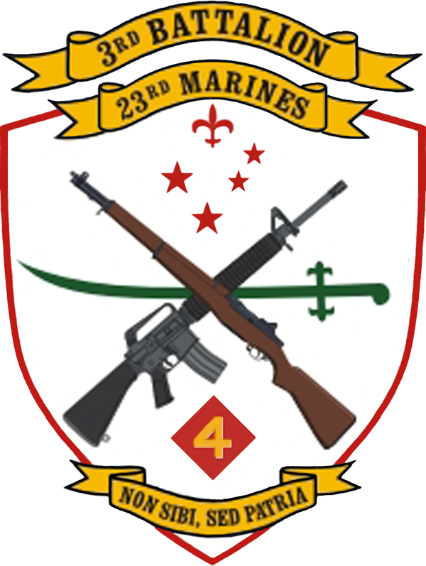 USMC 3rd Battalion 23rd Marines Patch U.S. Military vinyl decal for car, truck, window or laptop