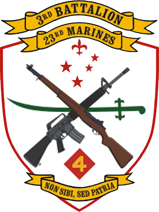 USMC 3rd Battalion 23rd Marines Patch U.S. Military vinyl decal for car, truck, window or laptop