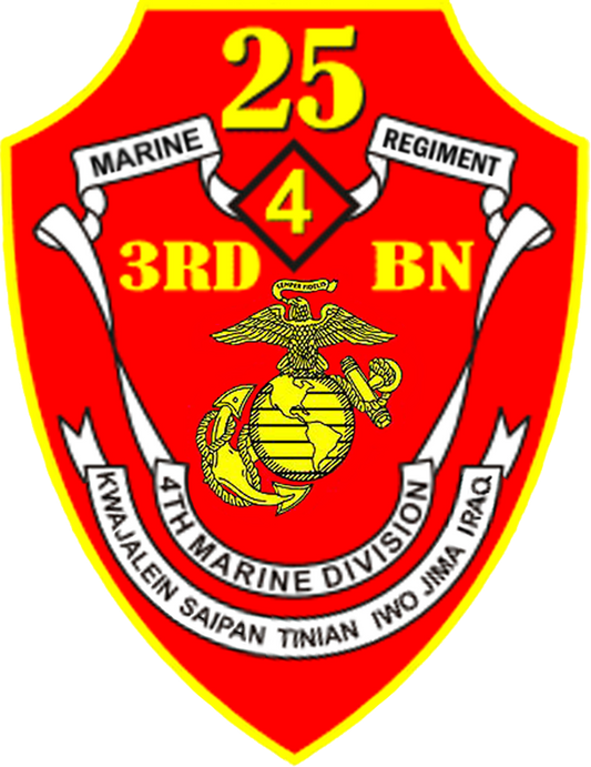 USMC 3rd Battalion 25th Marines Patch U.S. Military vinyl decal for car, truck, window or laptop - DECALS OF AMERICA