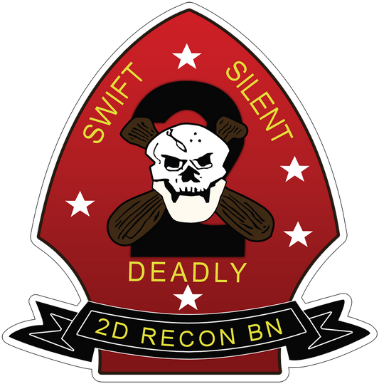 USMC 2nd Reconnaissance Battalion Marines Patch U.S. Military vinyl decal for car, truck, window or laptop