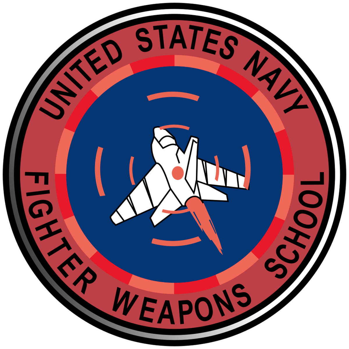 U.S. NAVY FWS Fighter Weapon School "Top Gun" Insignia Patch vinyl decal for car, truck, window or laptop U.S. NAVY Military