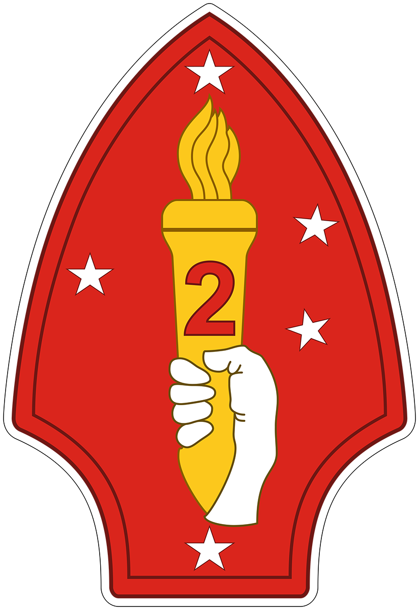 US Marine 2dn Division Patch Calcomanía de vinilo militar del ejército de EE. UU. para automóvil, camión, ventana o computadora portátil