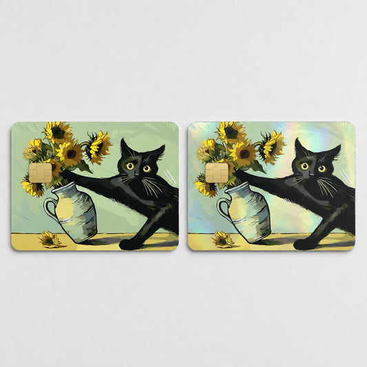 Sunflower Swat Black Cat Debit Card Credit Card Skin
