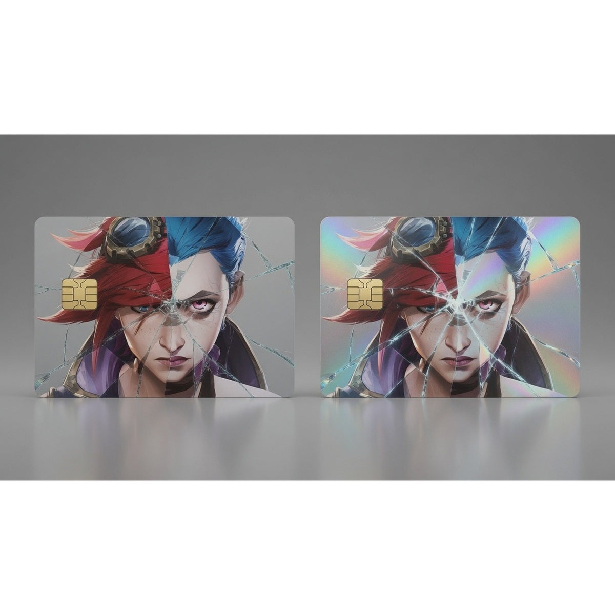 Vi and Jinx's Shattered Bond League of Legends Debit Card Credit Card Skin