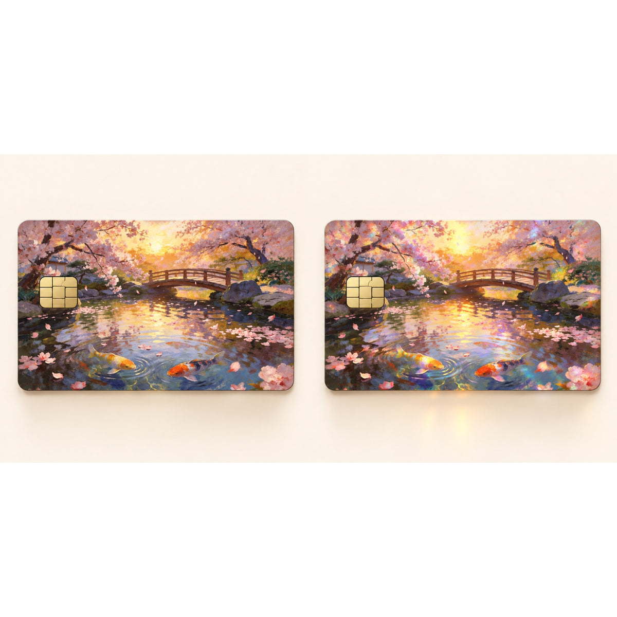 Japanese Koi Garden Cherry Blossom Japanese Art Debit Card Credit Card Skin