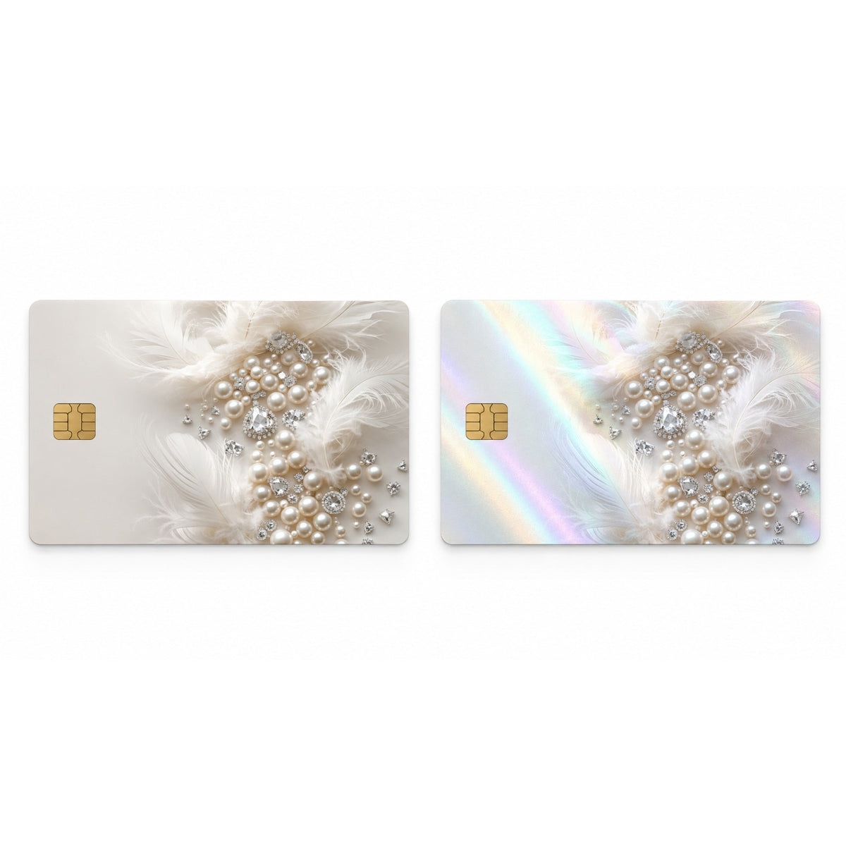Elegance in Minimalist Opulence Pearl Diamond Luxury Design Credit Card Skin