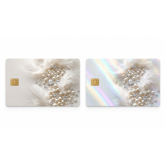 Elegance in Minimalist Opulence Pearl Diamond Luxury Design Credit Card Skin