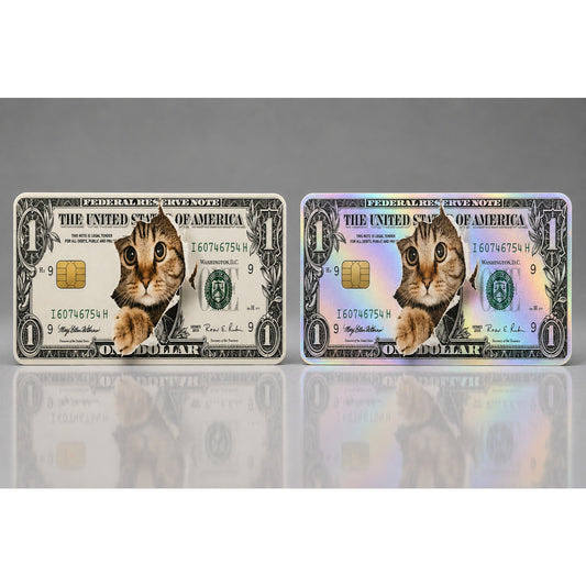 Funny Cute Dollar Cat Credit Card Skin Vinyl Sticker