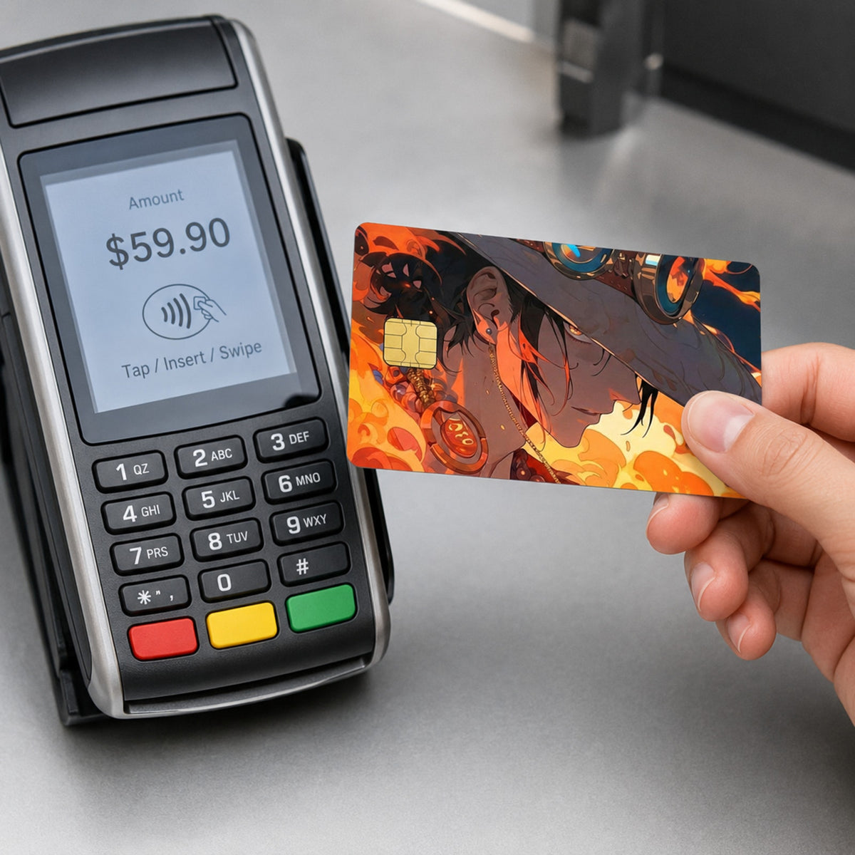 Portgas D Aces Fiery Resolve One Piece Debit Card Credit Card Skin