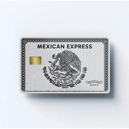 Silver Mexican Express Credit Card Skin Sticker UV Vinyl