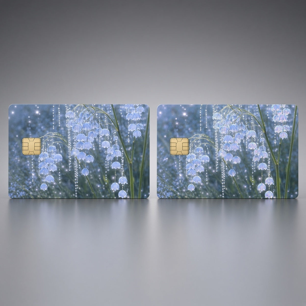 Lily of the Valley Icy Blue Floral Luxury DesignDebit Card Credit Card Skin
