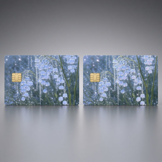 Lily of the Valley Credit Card Skin – Icy Blue Floral