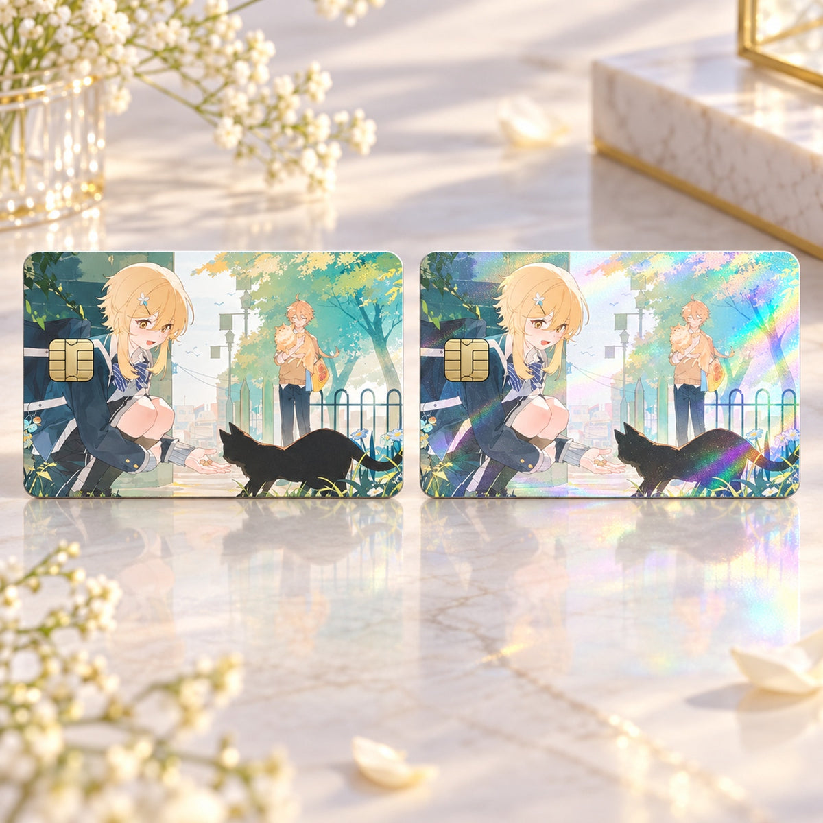 Lumine & Aether's Street-Side Encounters Genshin Debit Card Credit Card Skin