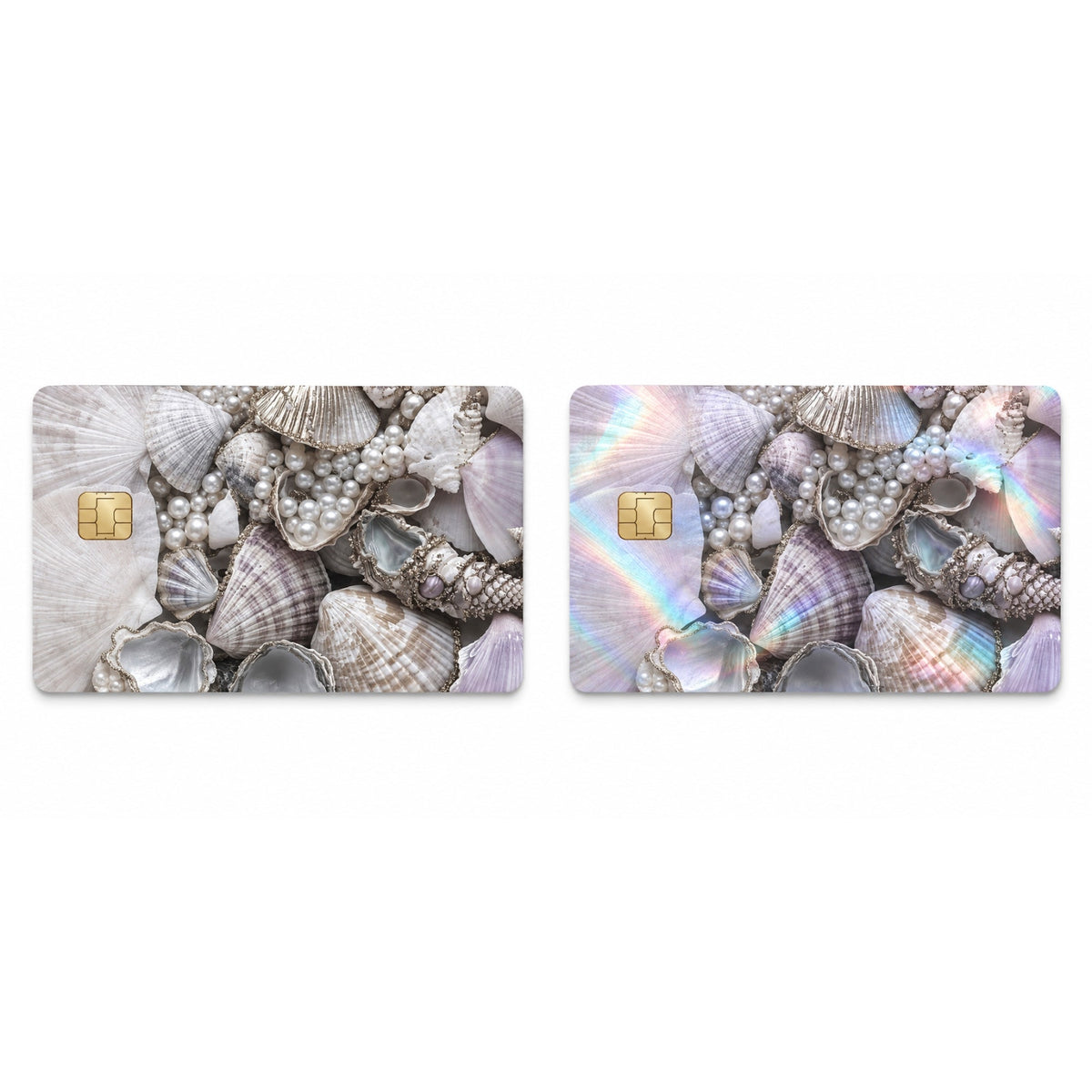Gilded Ocean Treasures Seashell Pearl Luxury Design Debit Card Credit Card Skin