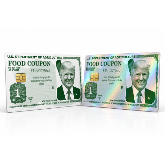 Trump Food Coup on Credit Card Skin Funny Meme Vinyl Sticker Card Wrap