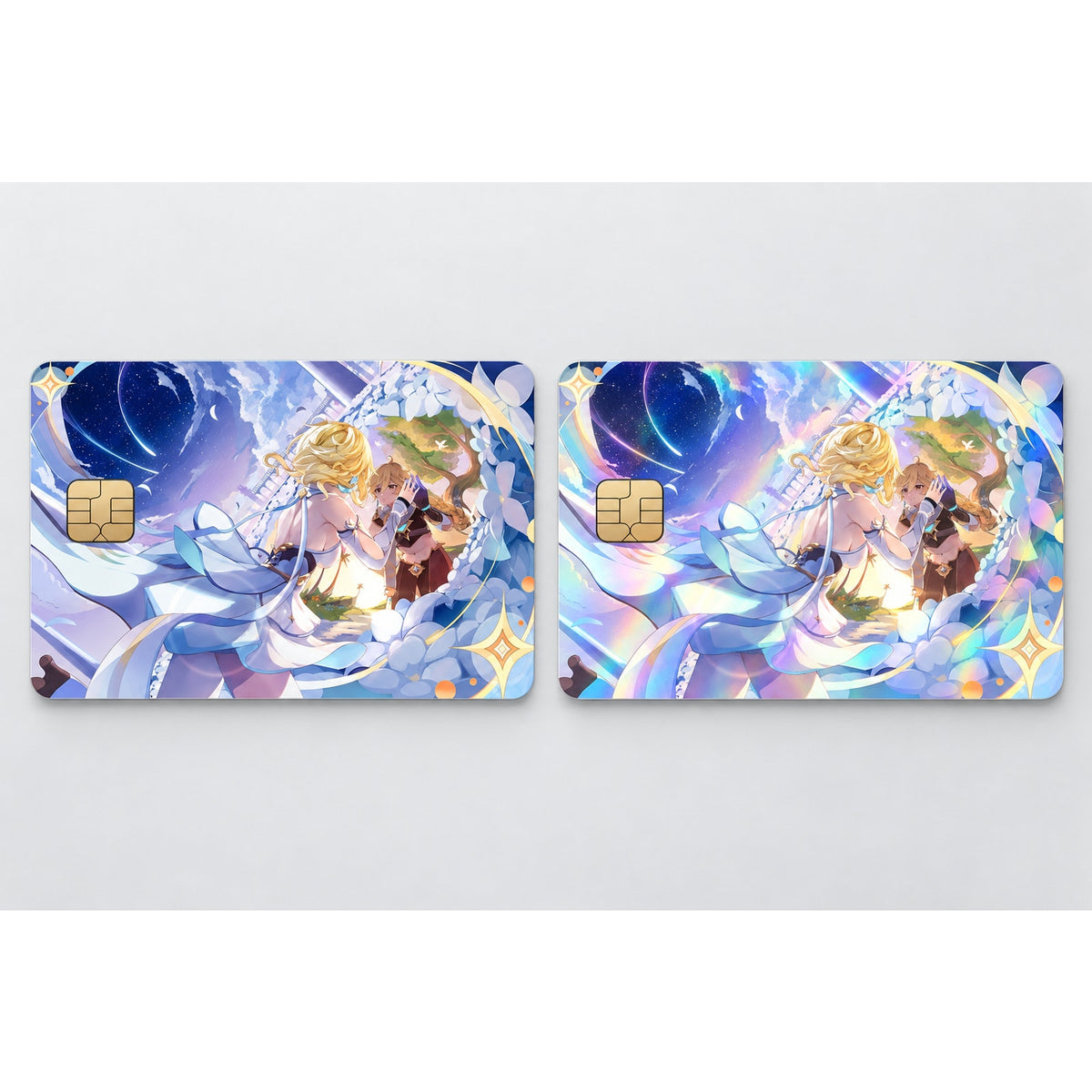 Lumine & Aether's Sun-Dappled Sanctuary Genshin Credit Card Skin