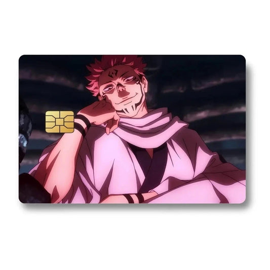 Anime Jujutsu Kaisen Ryomen Sukuna Pose Credit Card Cover Vinyl Skin Sticker