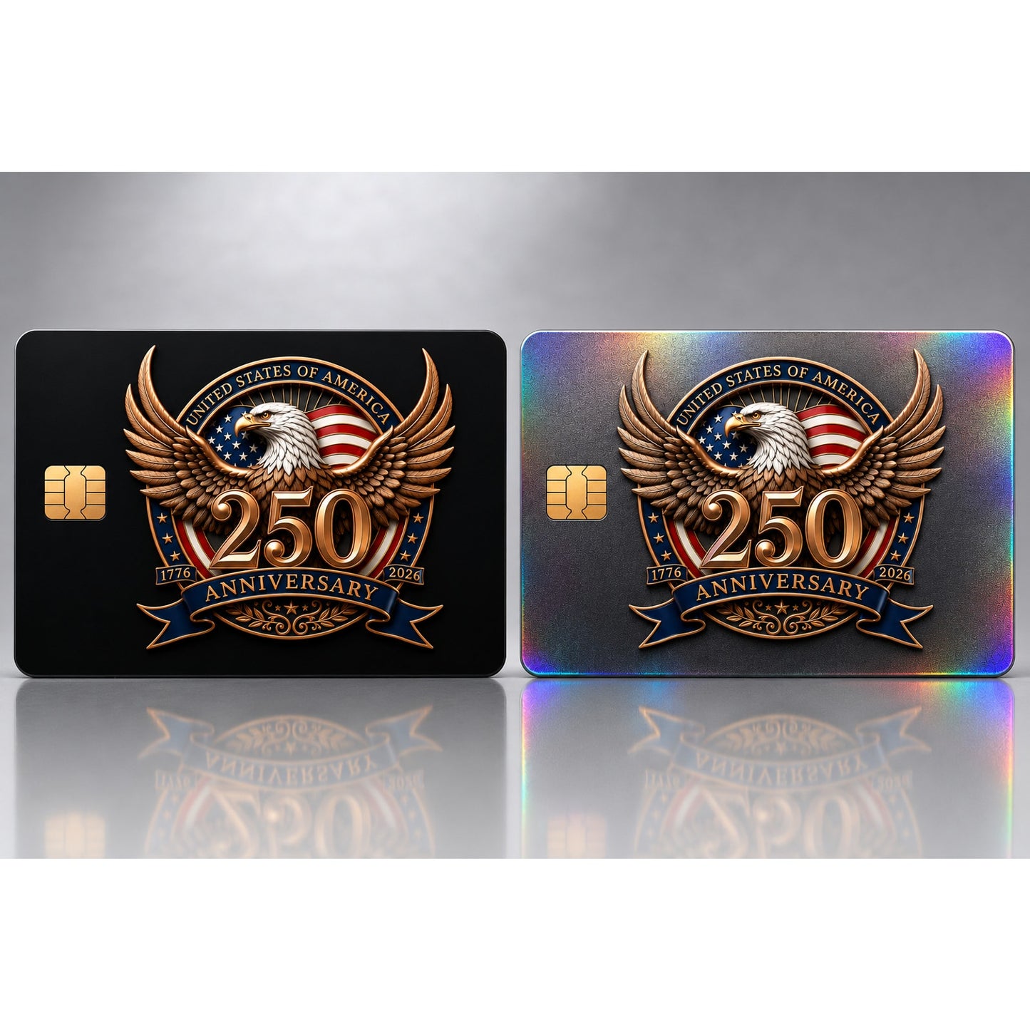 USA 250 Years Patriotic Eagle Emblem Debit Card Credit Card Skin Vinyl Sticker
