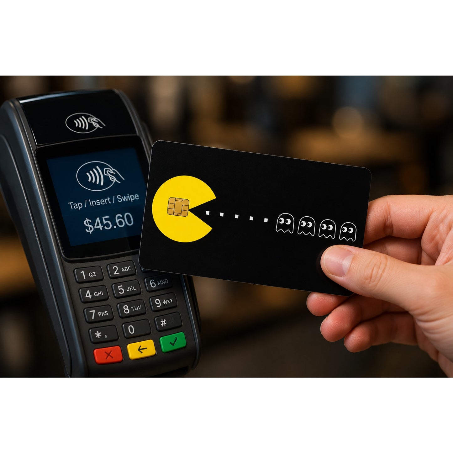 Pac-Man Debit / Credit Card Skin Sticker Decal Minimalist