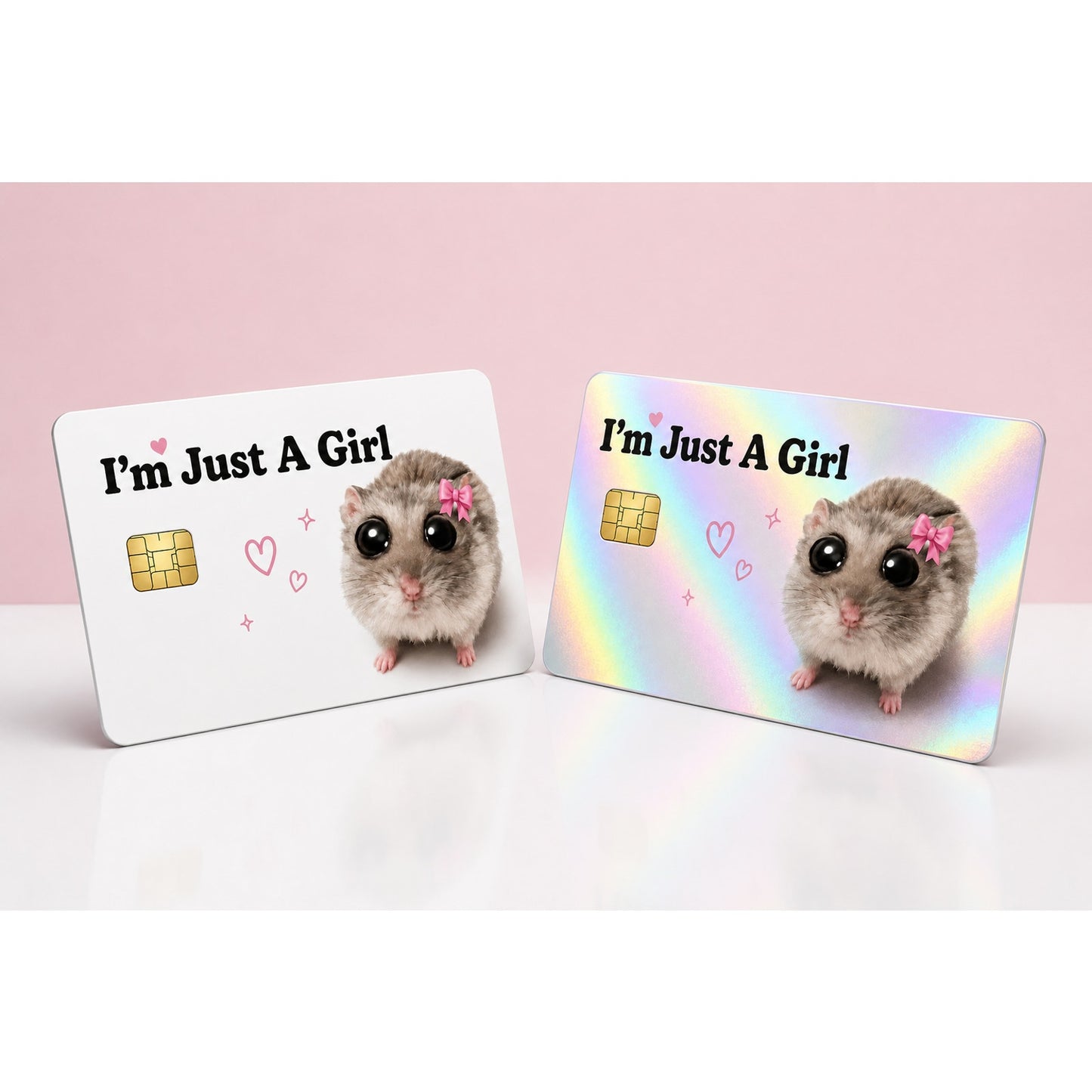 I'm Just A Girl Sticker Funny Hamster Meme Debit Card Credit Card Skin Vinyl
