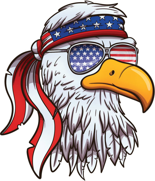 USA PATRIOT EAGLE W GLASSES DECAL STICKER US MADE VEHICLE CAR TRUCK WINDOW WALL - DECALS OF AMERICA