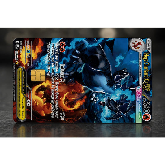 Pokémon Mega Charizard X Debit Credit Card Skin Sticker Decal — US Seller