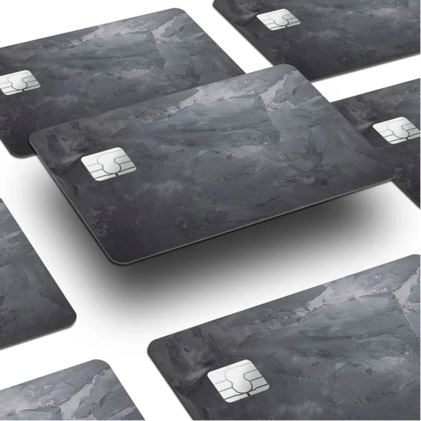 Brushed Slate Credit Card Skin Decal Set Gray Metallic Vinyl Cover Sticker
