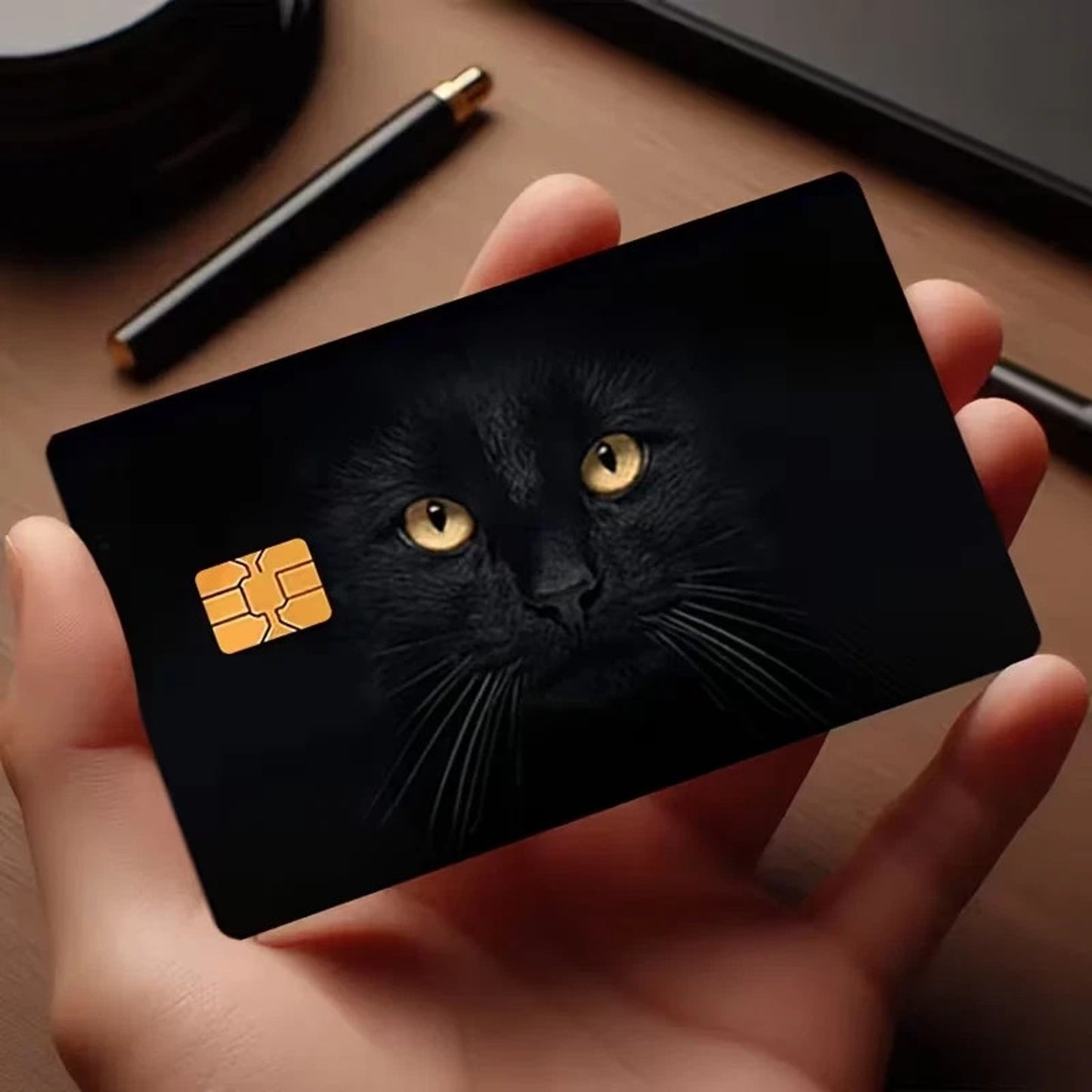 Black Cat Yellow Eyes Credit Card Skin Gothic Vinyl Card Sticker